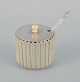 Arne Bang, ceramic honey jar in grooved design. Sand colored glaze.Model ...