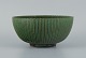 Arne Bang, ceramic bowl in fluted design, glaze in shades of greenModel No. 123.1940/50sIn ...