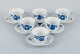 Royal 
Copenhagen, 
blue flower 
angular, six 
coffee cups 
with six 
saucers.
Model no. ...