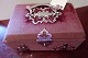 An antiques needlework box with many items for the needlework, - made in boneVery beautiful ...