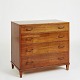 Danish Cabinetmaker mahogany chest of drawers with four drawers. Front with handles on the brass ...