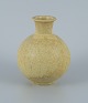 Berndt Friberg for Gustavsberg, ceramic vase with speckled yellow glaze.1960s.Perfect ...