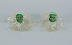 Murano, Italy.A pair of low chamber stands in green and clear art glass.1960/70s.In ...