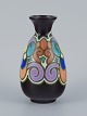Gouda, Netherlands, art nouveau hand decorated ceramic vase.Approx. 1920s.Marked.In ...