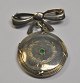 Silver photo save as brooch, C.C Olsen, Copenhagen (1893 - 1910) Denmark. Medallion in bow. With ...