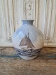 B&G vase decorated with sailboat No. 8779 - 506, Factory first Height 24 cm.