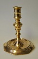 N&aelig;stved brass baroque candlestick, 18th centur,y Denmark. Octagonal foot. H.: 15.2 cm. ...