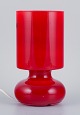 Scandinavian designer, table lamp in burgundy glass.Late 1900s.Handmade.Dimensions: H 25.0 ...