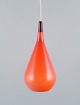 Fyens Glasværk / Kastrup-Holmegaard. "Louis Poulsen" pendant light in orange glass and ...