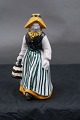 Danish ceramics & pottery by Michael Andersen, Bornholm, Denmark.Fisherwife with basket in a ...