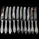 Træske knives 
in hallmarked 
silver. 
- Set of 10 
dinner knives, 
l. 25 cm. 
Price DKK 
3.800,- ...