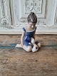 Lyngby figure - girl with puppy No. 97, Factory first Height 13.5 cm.