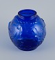 Glimma 
Glasbruk, 
Sweden, Art 
Nouveau 
"Blomkula" art 
glass vase in 
blue ...