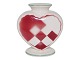 Aluminia, red Christmas heart vase.Factory first.Height 7.5 cm.Perfect condition ...