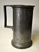 Pewter measuring mug, 19th century Denmark. With adjustment stamps. Stamped.: BPH: 18.5 cm.