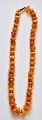 Amber chain with polished pieces. 20th century Denmark. Predominantly with milk amber. L .: 44 ...