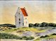 Heide, Ella Christine (1871 - 1956) Germany/Denmark: The Sand Church, Skagen. Watercolor. ...