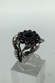 Georg Jensen 
Sterling Silver 
Ring No 10 
Moonlight 
Blossom Black 
Agate. Measures 
Ring Size 56 
(US ...