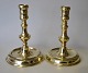 Pair of Danish brass candlesticks, Næstved candlesticks, 18th century, Denmark. Stamped.: BB. ...
