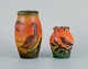 Ipsen's, 
Denmark. Two 
smaller vases 
with glaze in 
orange-green 
shades.
Model numbers 
646 and ...