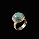 Danish 14k Gold Ring with Turquoise.Stamped with G.B.H. 585.Size 55 mm - US 7 - UK P - JPN ...