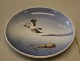 123-2-6 Lyngby Tray with bird flying 12 cm Marked with a Royal Crown Handpainted, Copenhagen ...