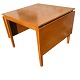 Dining table with flaps in light lacquered oak veneer. Danish modern. Dimensions: 89.5x89.5, ...