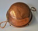 Antique copper sieve, 19th century Copenhagen, Denmark. With two handles. Inside tinned.  ...