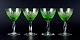 "Wien Antik", 
"Lyngby Glas", 
Denmark, four 
green white 
wine glasses.
30/40s.
In perfect ...