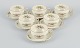 Rosenthal, Germany. "Sanssouci", six cream colored teacups with  saucers decorated with flowers ...