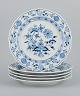 Meissen, Germany, five Blue Onion pattern lunch plates.Hand painted.Approx. ...