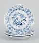 Meissen, Germany, three Blue Onion pattern plates.Hand painted.Approx. 1900.Marked.In ...