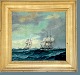 Carl Bille 
1815-1898.
Oil on canvas 
in gilded 
wooden frame.
Marine motif. 
Signed Carl 
...