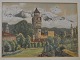 Ernesti, R. (19th/20th century) Germany: A castle by the Alps. Watercolor. Signed. 12.5 x 17 ...