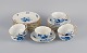 Meissen, Germany, tea set for six.Hand painted in blue with flowers and insects. Gold ...