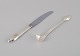 Evald Nielsen, Denmark, beautiful sugar spoon and fruit knife in Danish 830 silver.Model ...