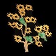 C. Antonsen; A big brooch set with jade, mounted in 14k gold.App. 7 cm x 6 cm. Stamped "CA ...