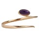 C. Antonsen; A massive bangle in 14k gold set with a cabochon sanded amthyst. Inner measures: ...