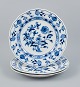 Meissen, Blue Onion pattern, a set of three hand painted dinner plates.Early 20th ...