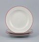 Meissen, Germany. Three plates with orange-red decoration.Early 20th century.Marked.In ...