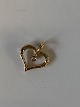 Heart Pendant with a Diamond in 14 carat gold.Stamped 585Height with loop 1.7 cmWidth 1.5 ...