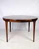 Extendable round dining table with a nice design, manufactured by Faarup Mobelfabrik in Denmark, ...