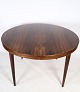 Round dining table in rosewood by Omann Junior with easily removable legs and nice structure in ...
