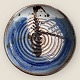 Bornholm ceramics, Jørgen Finn Petersen, Ceramic dish with abstract glaze, 35cm in diameter, ...
