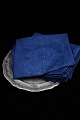 8 pcs. beautiful old French damask woven linen napkins with monogram and floral motifs in a nice ...