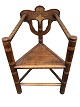 Older Swedish monk's chair with rich carved carvings. Seat height 44 cm. Comes with embroidered ...