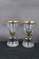 Danish Masonic 
glass or 
Freemason 
glass, pair of 
drinking 
glasses with 
gold rims 
engraved with 
...