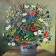 Flowers painting. Oil painting on canvas. Signed DPL. Dimensions with frame: 64x73 cm