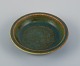 Eva Stæhr Nielsen for Saxbo, small ceramic bowl with glaze in green, blue and brown tones.Mid ...