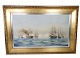 Ship painting 
by Bille, 
Vilhelm Victor, 
1864-1908, 
marine painter 
with the motif 
of "The Battle 
...